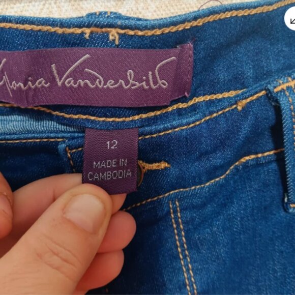 Gloria Vanderbilt‎ Capri Jeans Sz 12 Rail Straight Medium Wash Petal Pusher E23 - Picture 3 of 9